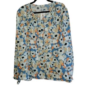 NWT! XXL Joie Peasant Top Floral Blouse Boho Chic Long Sleeve Shirt 2XL NEW